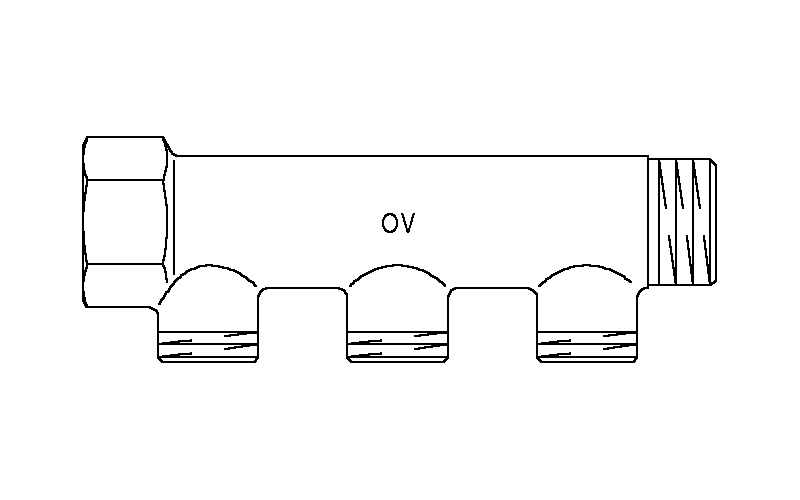 Verteiler, Durchgang  3-fach