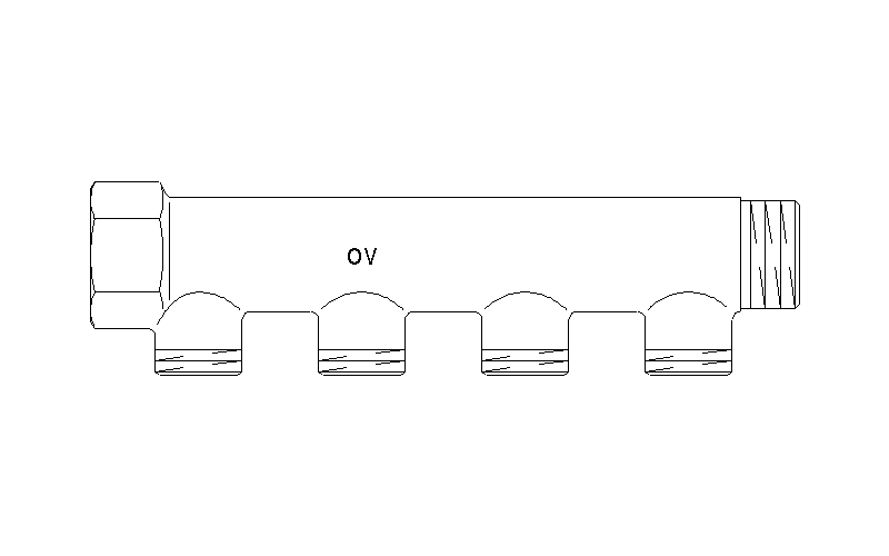 Verteiler, Durchgang  4-fach